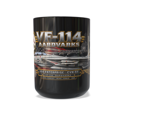 VF-114 Aardvarks F-14 Tomcat Mug – USS Enterprise CVN-65 | 15 oz Black | Free Shipping