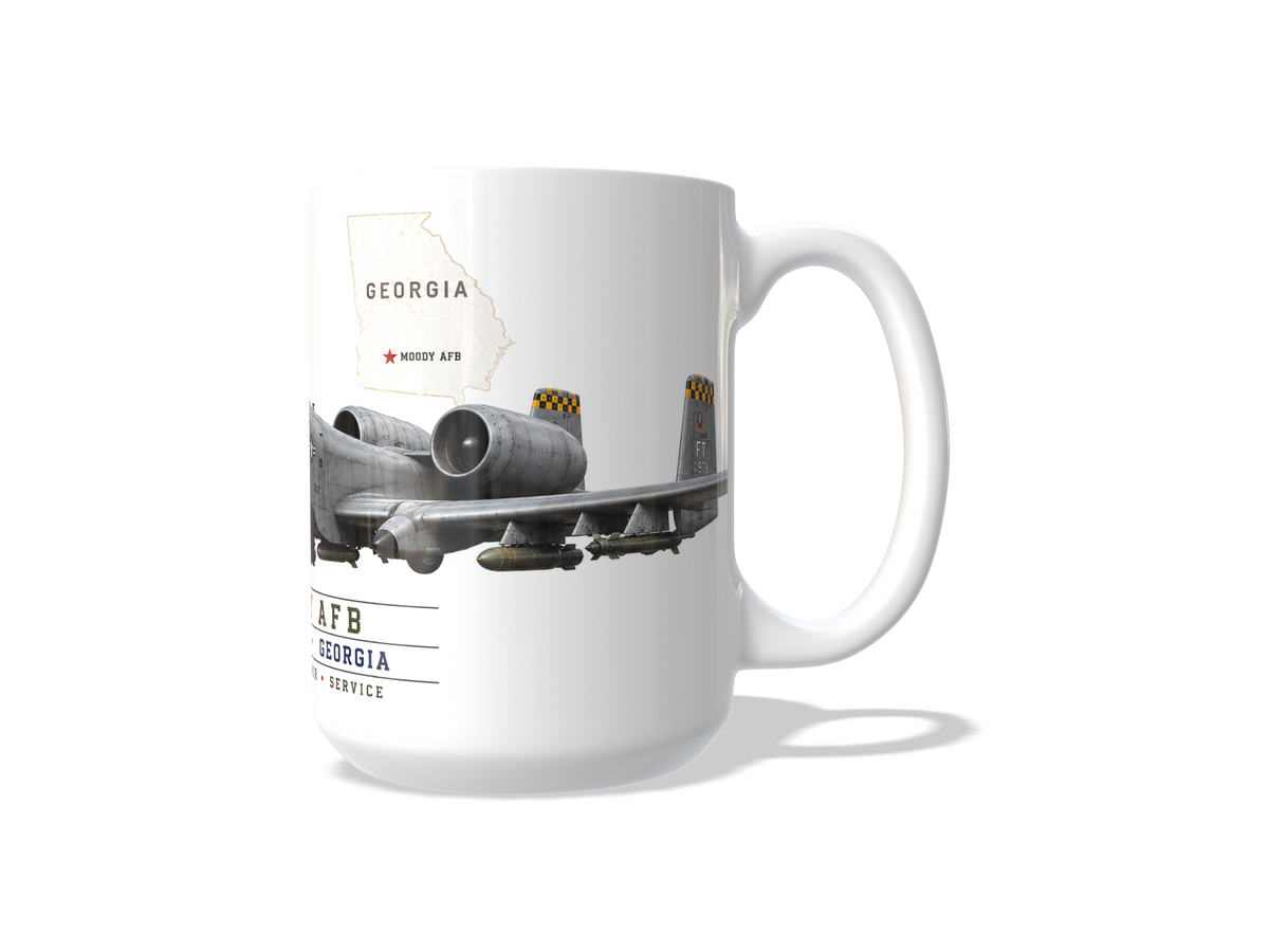 Moody AFB A-10 Coffee Mug – Flying Tigers 23rd Wing Georgia 15 oz Military Coffee Cup