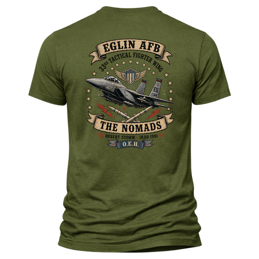 Eglin AFB 33rd Tactical Fighter Wing Shirt – The Nomads Desert Storm OEH Tee