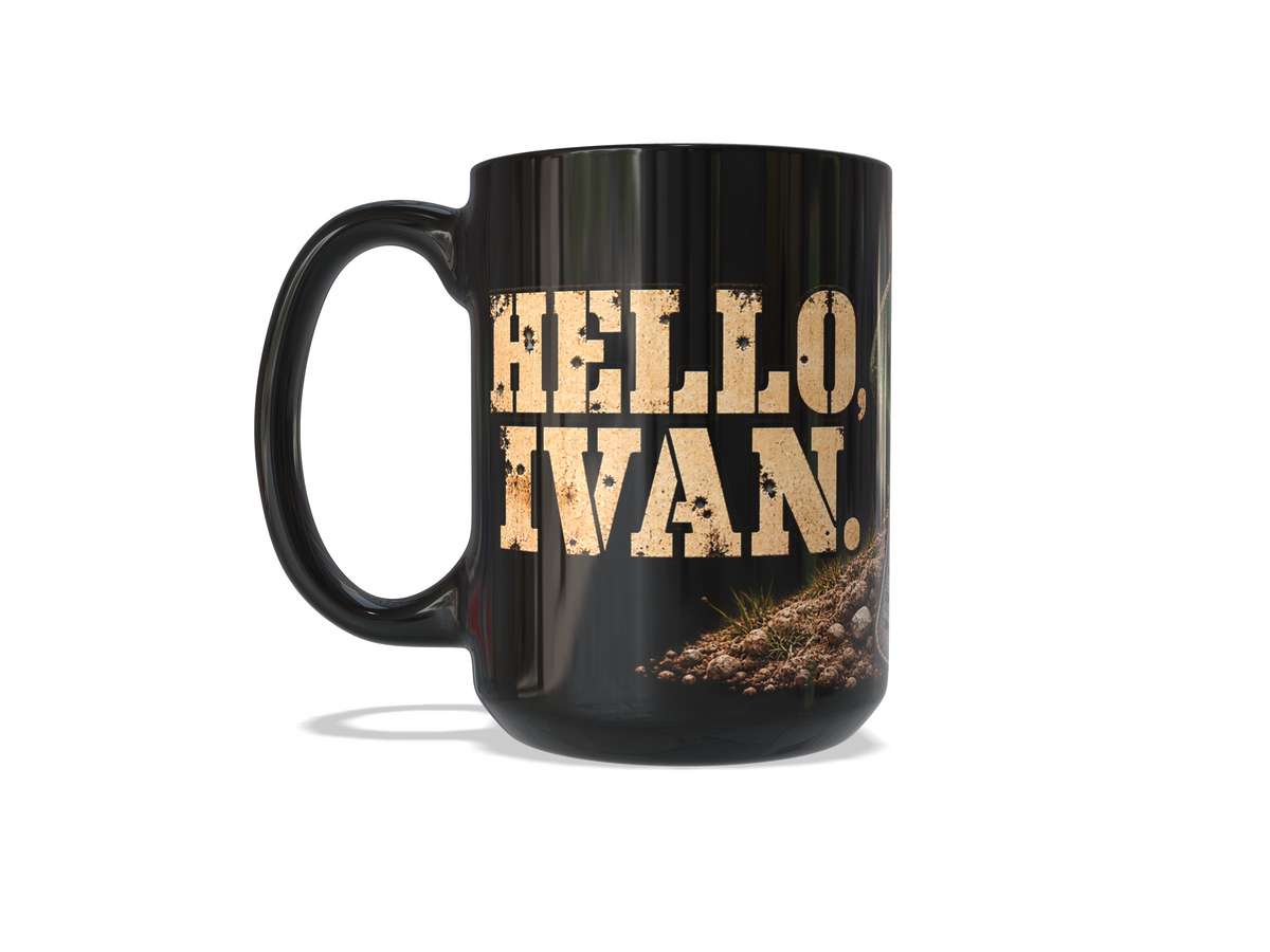 Green Ivan Commie - Range Day - 15 oz Veteran Coffee Mug – Ships Free - Patriots Get Freedom, Commies Get Lead