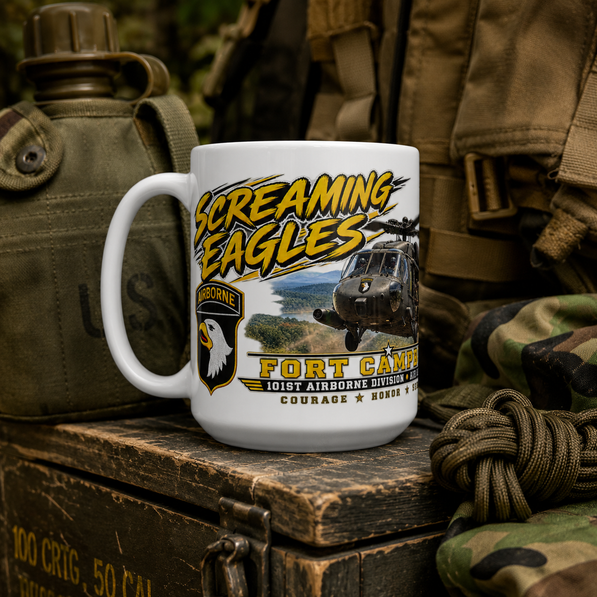 Fort Campbell 101st Airborne Coffee Mug – Screaming Eagles 15 oz Army Air Assault Coffee Cup