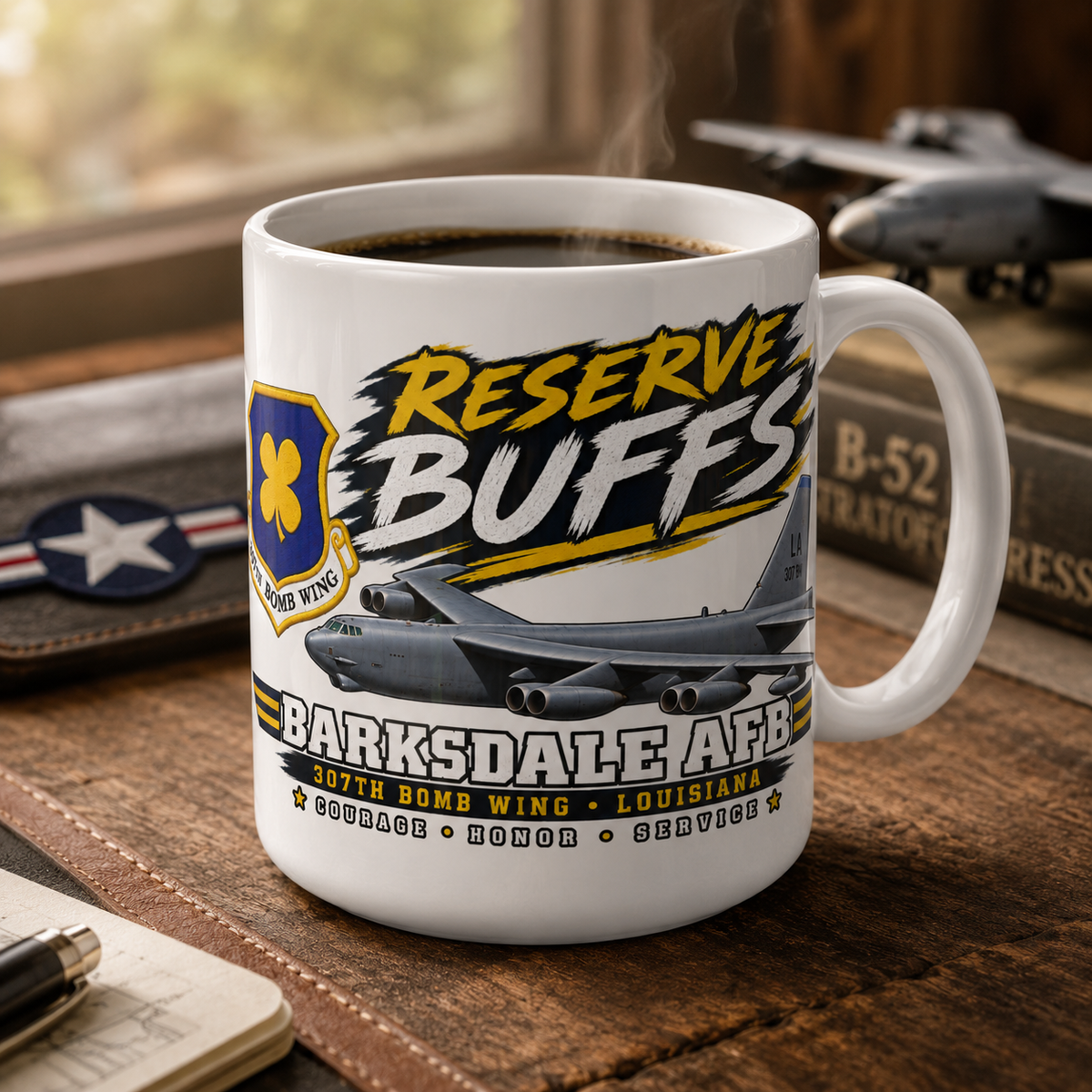 Barksdale AFB 307th Bomb Wing B-52H Stratofortress Mug | Air Force Reserve 15 oz Coffee Mug
