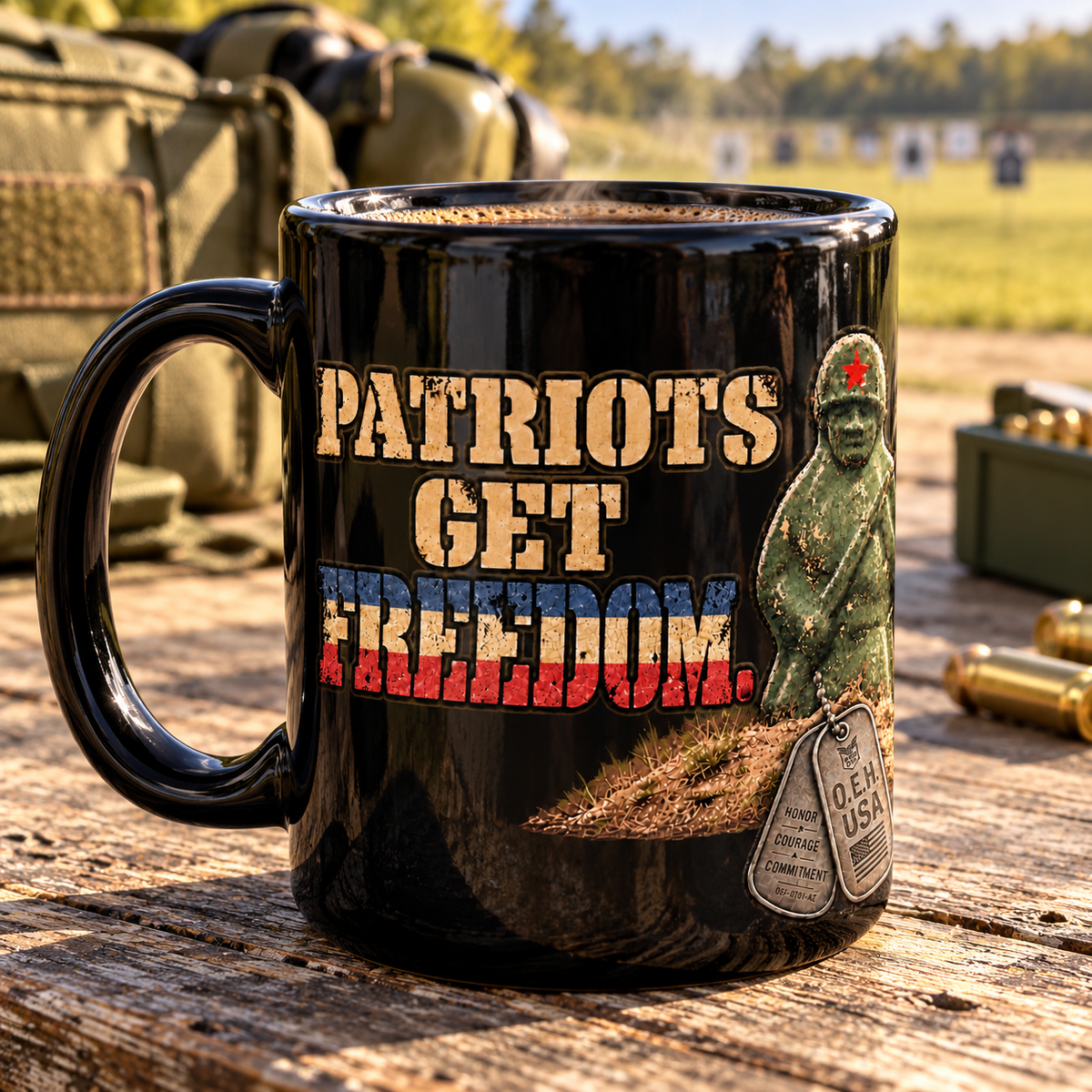 Green Ivan Commie - Range Day - 15 oz Veteran Coffee Mug – Ships Free - Patriots Get Freedom, Commies Get Lead