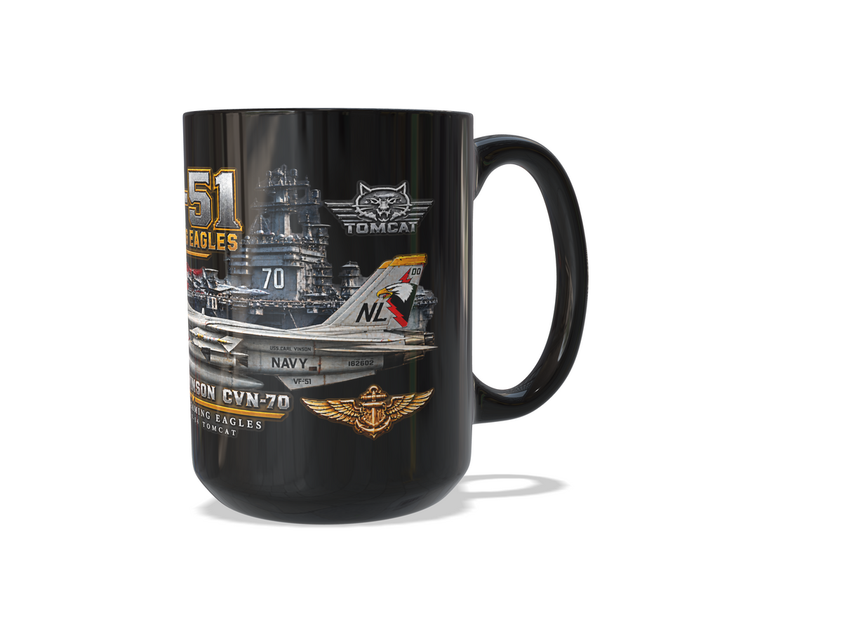 VF-51 Screaming Eagles F-14 Tomcat Mug – USS Carl Vinson CVN-70 | 15 oz Black | Free Shipping