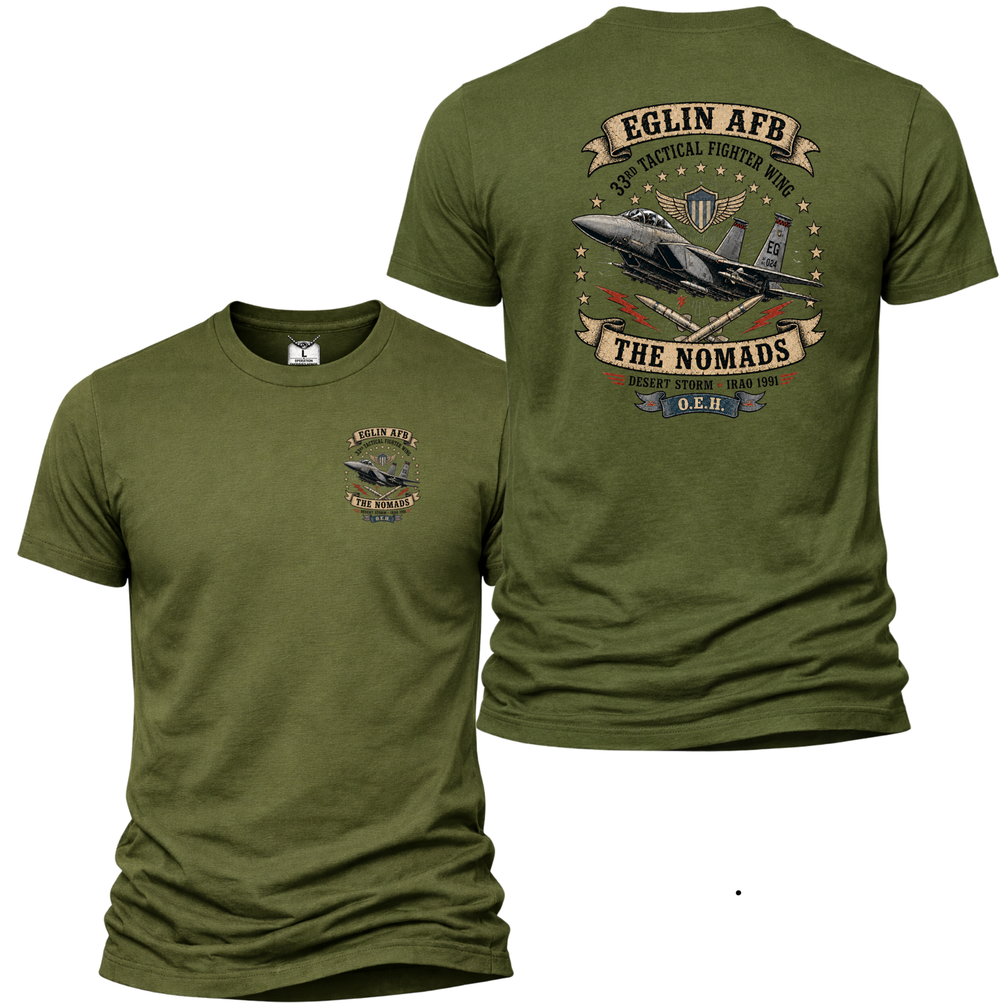 Eglin AFB 33rd Tactical Fighter Wing Shirt – The Nomads Desert Storm OEH Tee