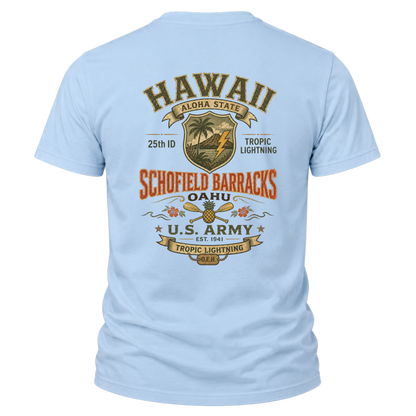 25th Infantry Division (OEH) Tropic Lightning Schofield Barracks Hawaii Vintage-Style Tee