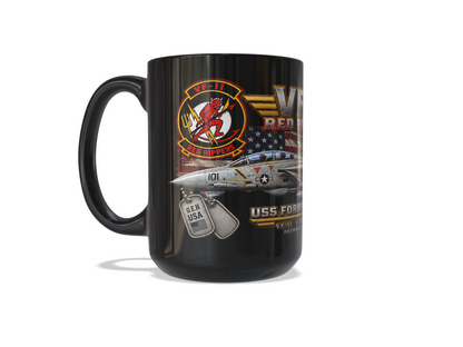 VF-11 Red Rippers F-14 Tomcat Mug – USS Forrestal CV-59 | 15 oz Black Ceramic