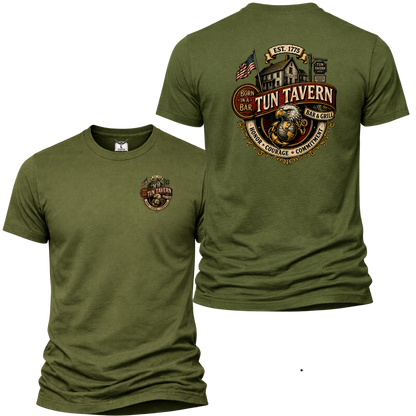 Tun Tavern Marine Tribute Shirt – Born in a Bar Est. 1775 Bar & Grill Tee