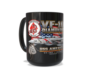 VF-102 Diamondbacks F-14 Tomcat Mug – USS America CV-66 | 15 oz Black | Free Shipping