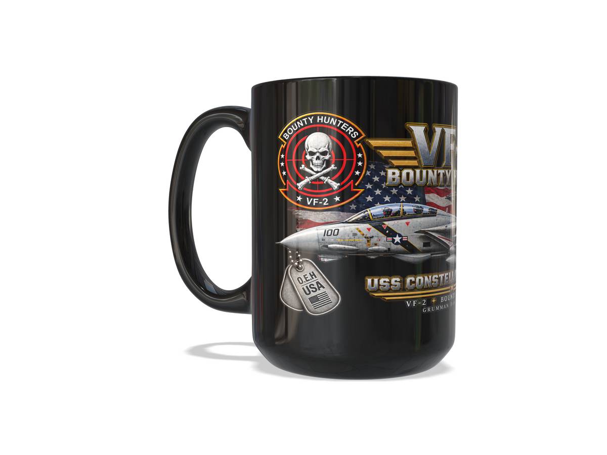 VF-2 Bounty Hunters F-14D Tomcat – USS Constellation CV-64 – 15 oz Black Coffee Mug