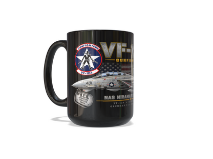 VF-124 Gunfighters F-14A Tomcat – NAS Miramar 1976 – 15 oz Black Tribute Coffee Mug