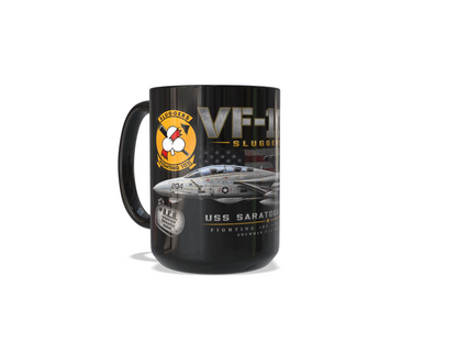 VF-103 Sluggers F-14 Tomcat USS Saratoga CV-60 Tribute – 15 oz Black Mug - Ships Free