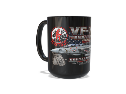 VF-74 Bedevilers F-14 Tomcat Mug – USS Saratoga CV-60 | 15 oz Black | Free Shipping