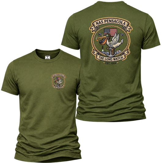 NAS Pensacola Lighthouse Shirt – The Long Watch Military Heritage Tee | OEH Veteran Navy Aviation T-Shirt