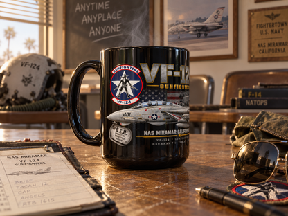 VF-124 Gunfighters F-14A Tomcat – NAS Miramar 1976 – 15 oz Black Tribute Coffee Mug