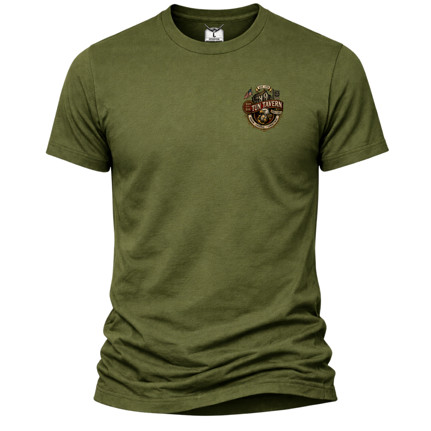 Tun Tavern Marine Tribute Shirt – Born in a Bar Est. 1775 Bar & Grill Tee