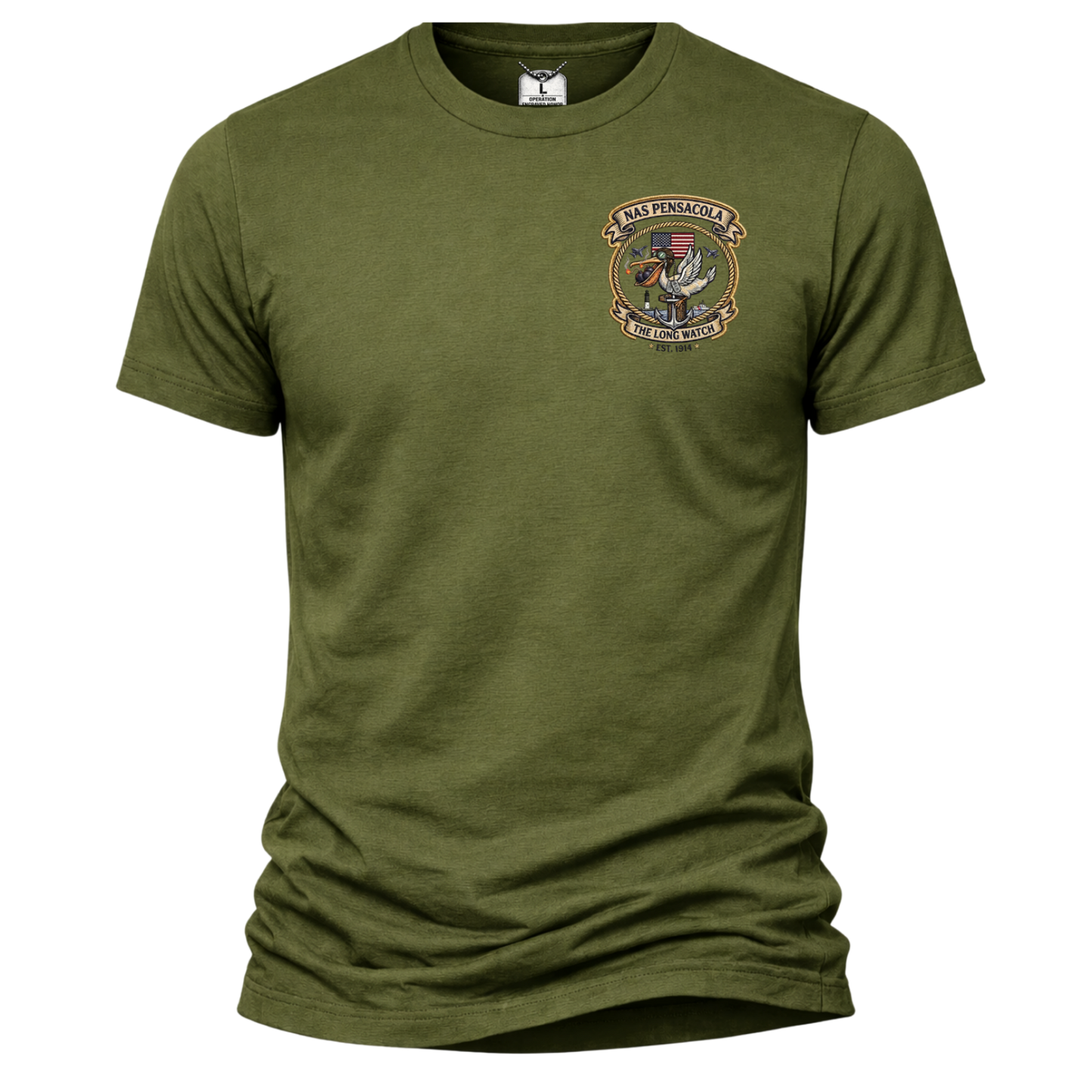 NAS Pensacola Lighthouse Shirt – The Long Watch Military Heritage Tee | OEH Veteran Navy Aviation T-Shirt