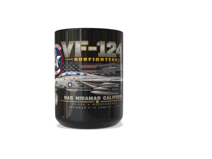 VF-124 Gunfighters F-14A Tomcat – NAS Miramar 1976 – 15 oz Black Tribute Coffee Mug