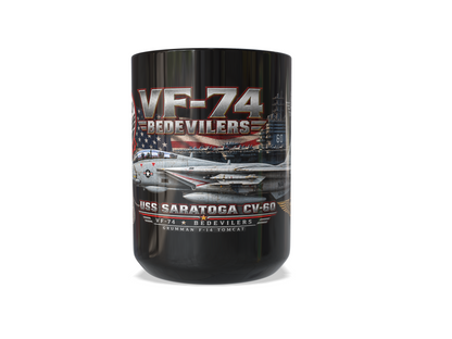 VF-74 Bedevilers F-14 Tomcat Mug – USS Saratoga CV-60 | 15 oz Black | Free Shipping