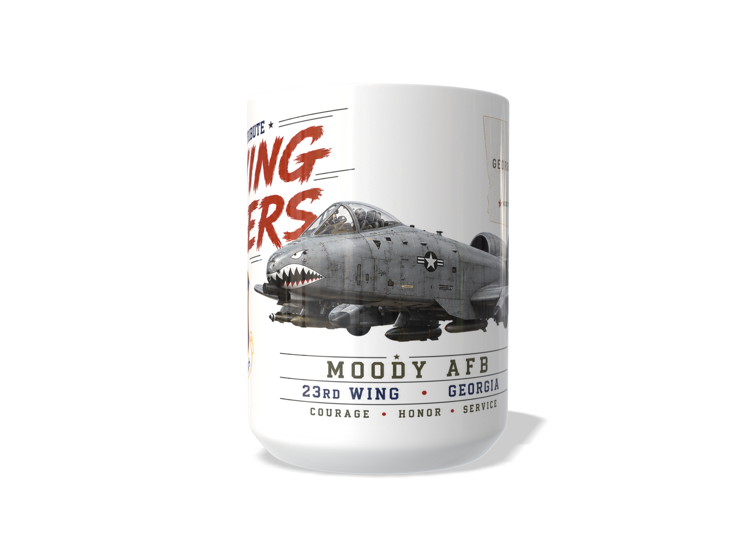 Moody AFB A-10 Coffee Mug – Flying Tigers 23rd Wing Georgia 15 oz Military Coffee Cup