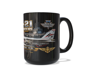 VF-21 Freelancers F-14 Tomcat Mug - Ships Free – USS Independence CV-62 | 15 oz Black Ceramic