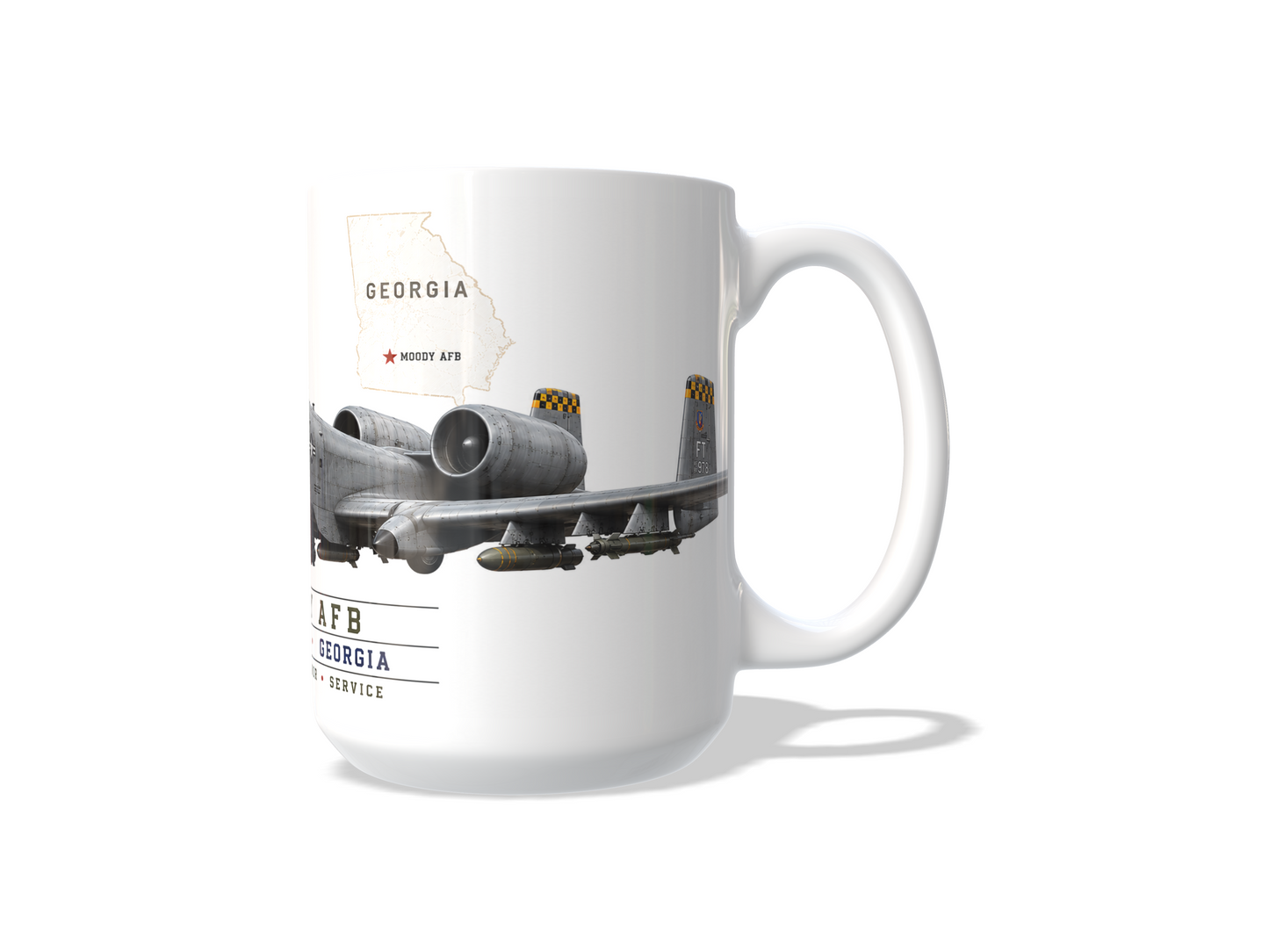 Moody AFB A-10 Coffee Mug – Flying Tigers 23rd Wing Georgia 15 oz Military Coffee Cup