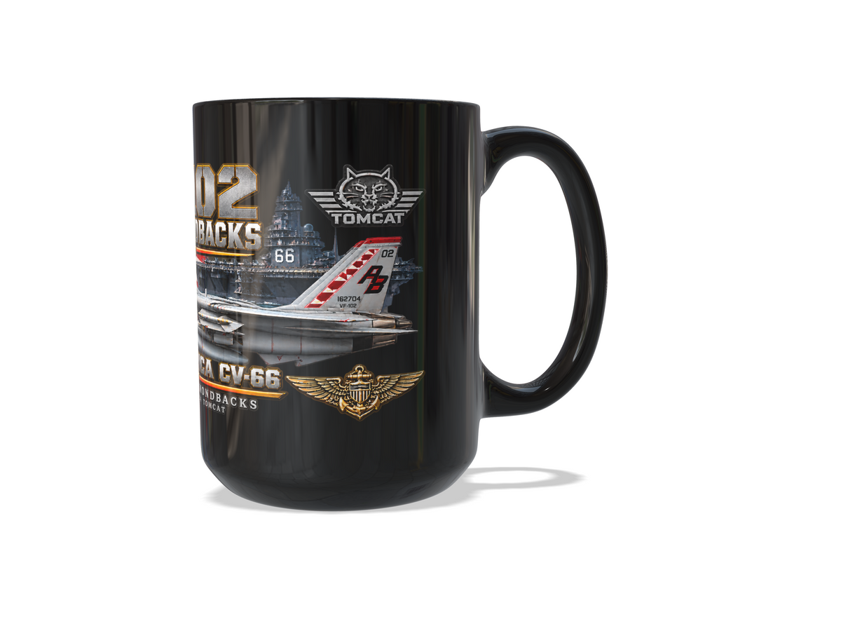 VF-102 Diamondbacks F-14 Tomcat Mug – USS America CV-66 | 15 oz Black | Free Shipping