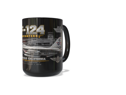 VF-124 Gunfighters F-14A Tomcat – NAS Miramar 1976 – 15 oz Black Tribute Coffee Mug