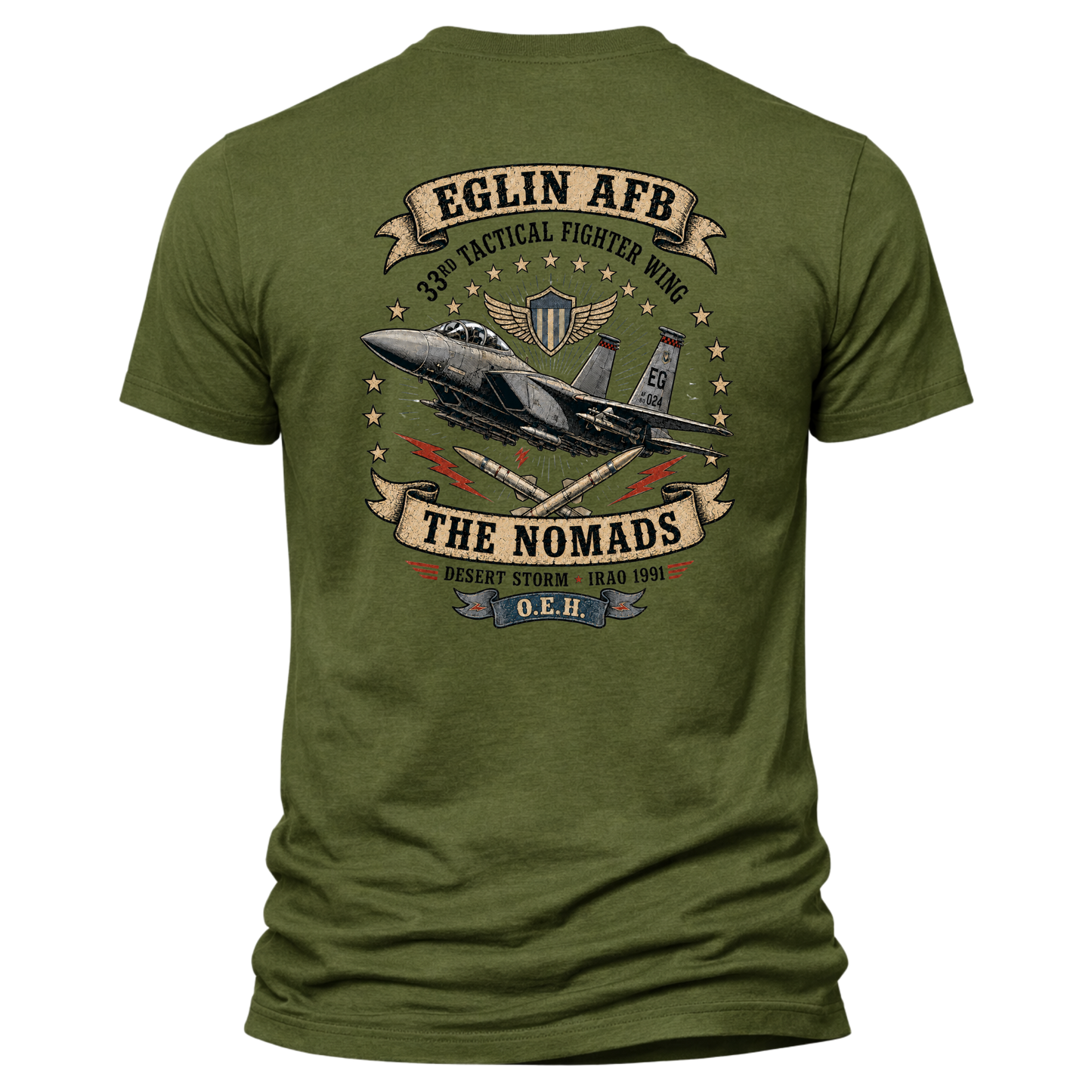 Eglin AFB 33rd Tactical Fighter Wing Shirt – The Nomads Desert Storm OEH Tee
