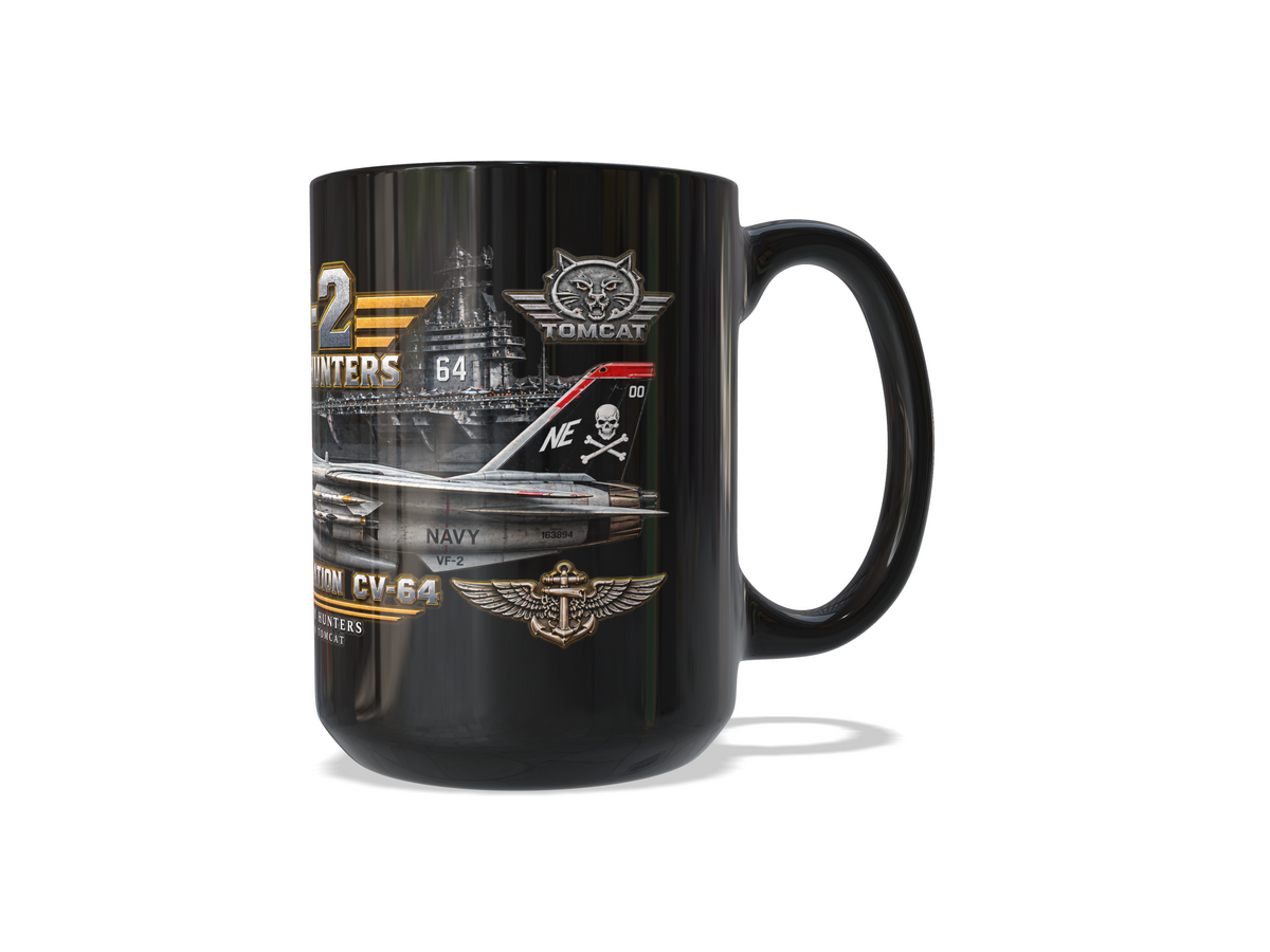 VF-2 Bounty Hunters F-14D Tomcat – USS Constellation CV-64 – 15 oz Black Coffee Mug