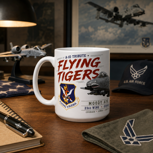 Moody AFB A-10 Coffee Mug – Flying Tigers 23rd Wing Georgia 15 oz Military Coffee Cup
