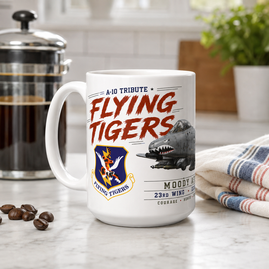 Moody AFB A-10 Coffee Mug – Flying Tigers 23rd Wing Georgia 15 oz Military Coffee Cup