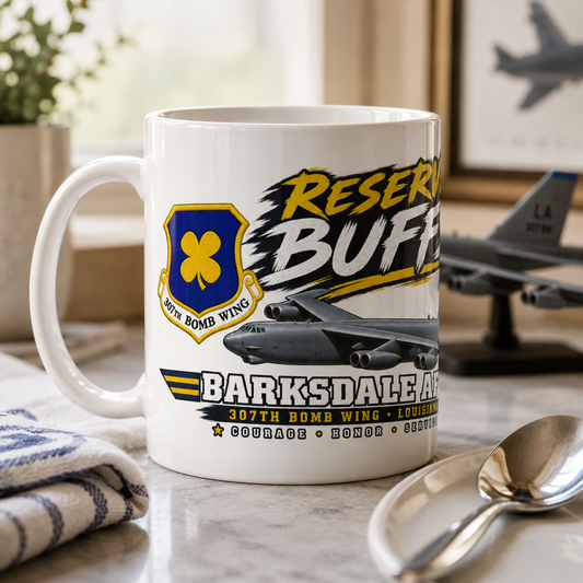 Barksdale AFB 307th Bomb Wing B-52H Stratofortress Mug | Air Force Reserve 15 oz Coffee Mug
