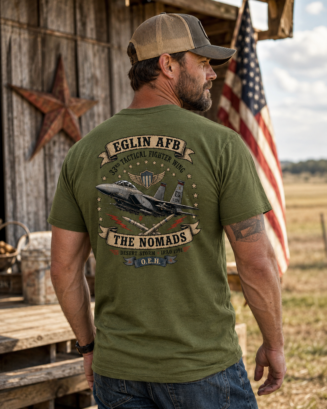 Eglin AFB 33rd Tactical Fighter Wing Shirt – The Nomads Desert Storm OEH Tee