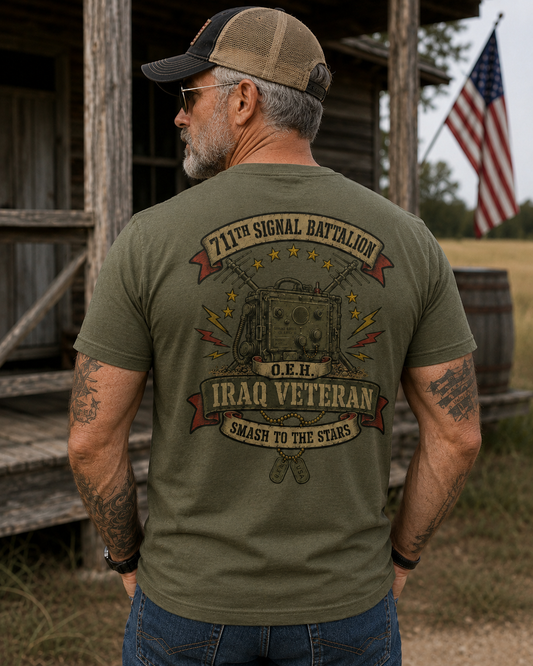 711th Signal Battalion Iraq Veteran Shirt – Smash to the Stars OEH Military Heritage Tee