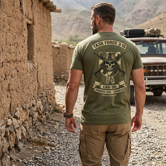Task Force 3-15 3rd ID Infantry "Thunder Run" Graphic T-Shirt | Fort Stewart & OIF Veteran Apparel