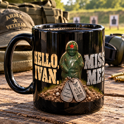 Green Ivan Commie - Range Day - 15 oz Veteran Coffee Mug – Ships Free - Patriots Get Freedom, Commies Get Lead