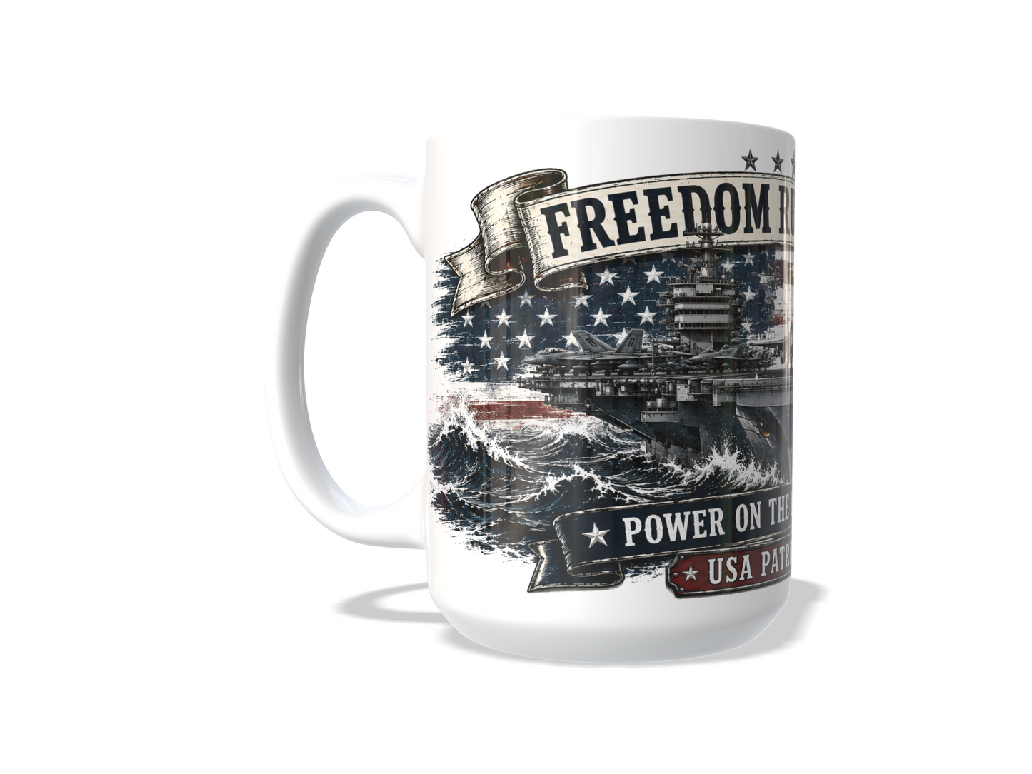 Freedom Rules the Seas Mug – USA Patriot Series | Operation Engraved Honor Benefit Mug