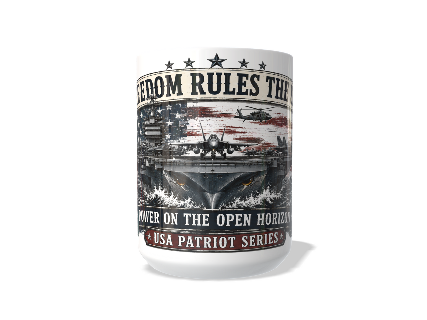 Freedom Rules the Seas Mug – USA Patriot Series | Operation Engraved Honor Benefit Mug