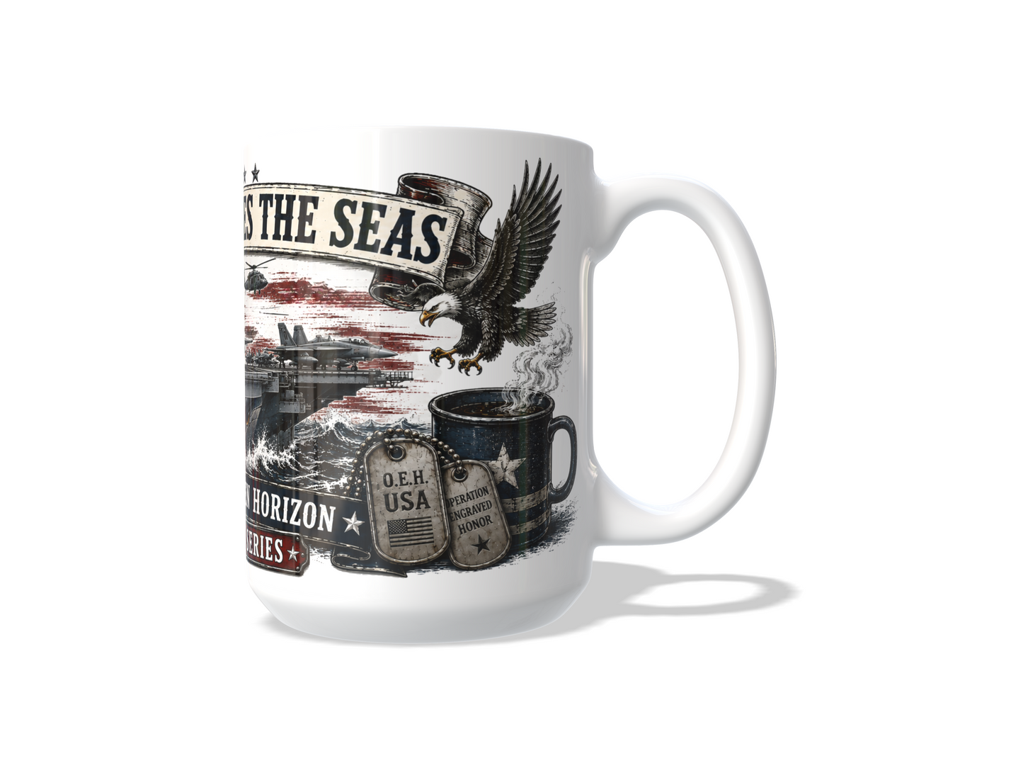 Freedom Rules the Seas Mug – USA Patriot Series | Operation Engraved Honor Benefit Mug