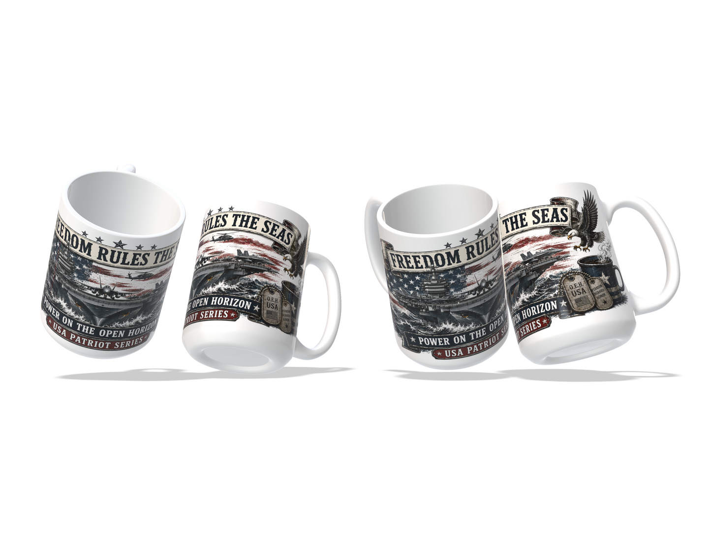Freedom Rules the Seas Mug – USA Patriot Series | Operation Engraved Honor Benefit Mug