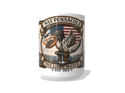 NAS Pensacola Lighthouse Tribute Mug – The Long Watch | 15 oz Ceramic Coffee Mug