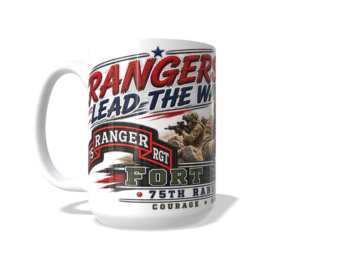 Fort Benning 75th Ranger Regiment Coffee Mug – Rangers Lead the Way 15 oz Army Ranger Coffee Cup
