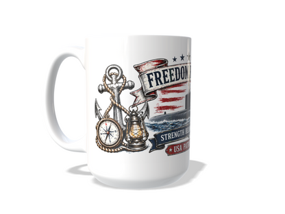 Freedom Runs Deep US Navy Submarine Coffee Mug Ships Free