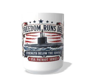 Freedom Runs Deep US Navy Submarine Coffee Mug Ships Free