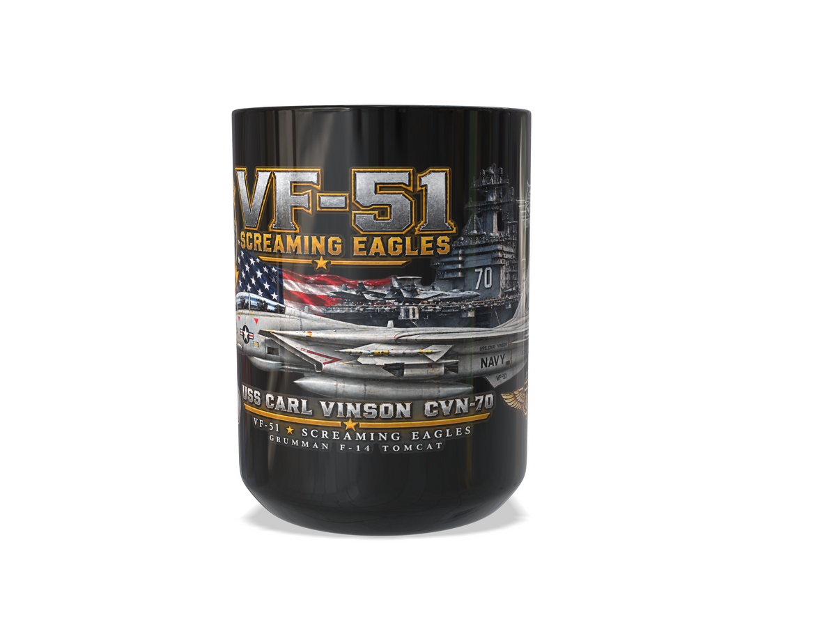 VF-51 Screaming Eagles F-14 Tomcat Mug – USS Carl Vinson CVN-70 | 15 oz Black | Free Shipping