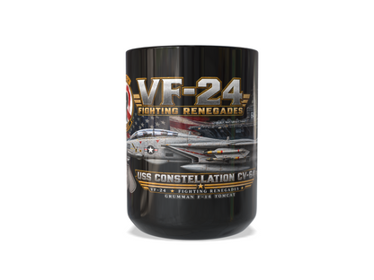 VF-24 Fighting Renegades F-14 Tomcat Mug – USS Constellation CV-64 | 15 oz Black | Free Shipping
