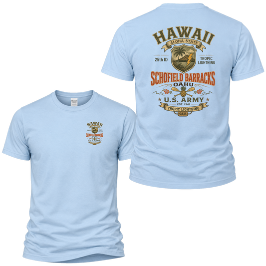25th Infantry Division (OEH) Tropic Lightning Schofield Barracks Hawaii Vintage-Style Tee