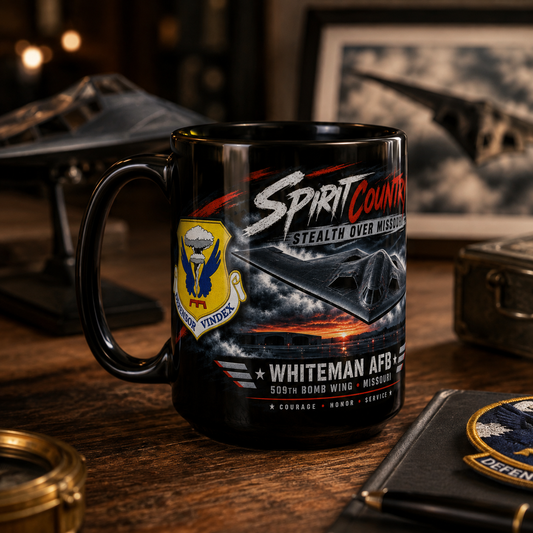 Whiteman AFB B-2 Spirit Coffee Mug – Spirit Country 509th Bomb Wing 15 oz Stealth Bomber Coffee Cup