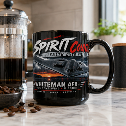 Whiteman AFB B-2 Spirit Coffee Mug – Spirit Country 509th Bomb Wing 15 oz Stealth Bomber Coffee Cup